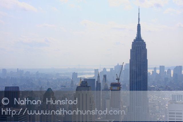 Looking south towards the Empire State Building from the Rockefe